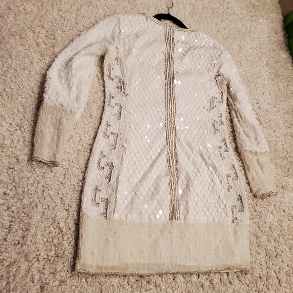 French connection beautiful sequenced white dress - Picture 11 of 11